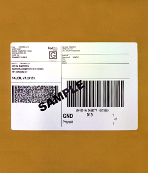 Barcode Label in use.